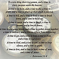 Ecc 3 1-8 To every thing there is a season